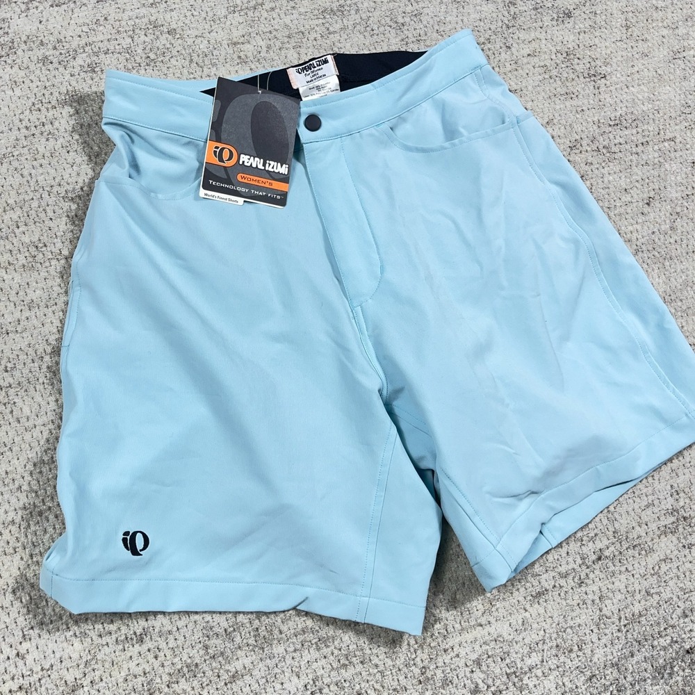 Pearl Izumi Bliss Cycling Shorts Womens Large Light Blue Padded Lined - Picture 2 of 15